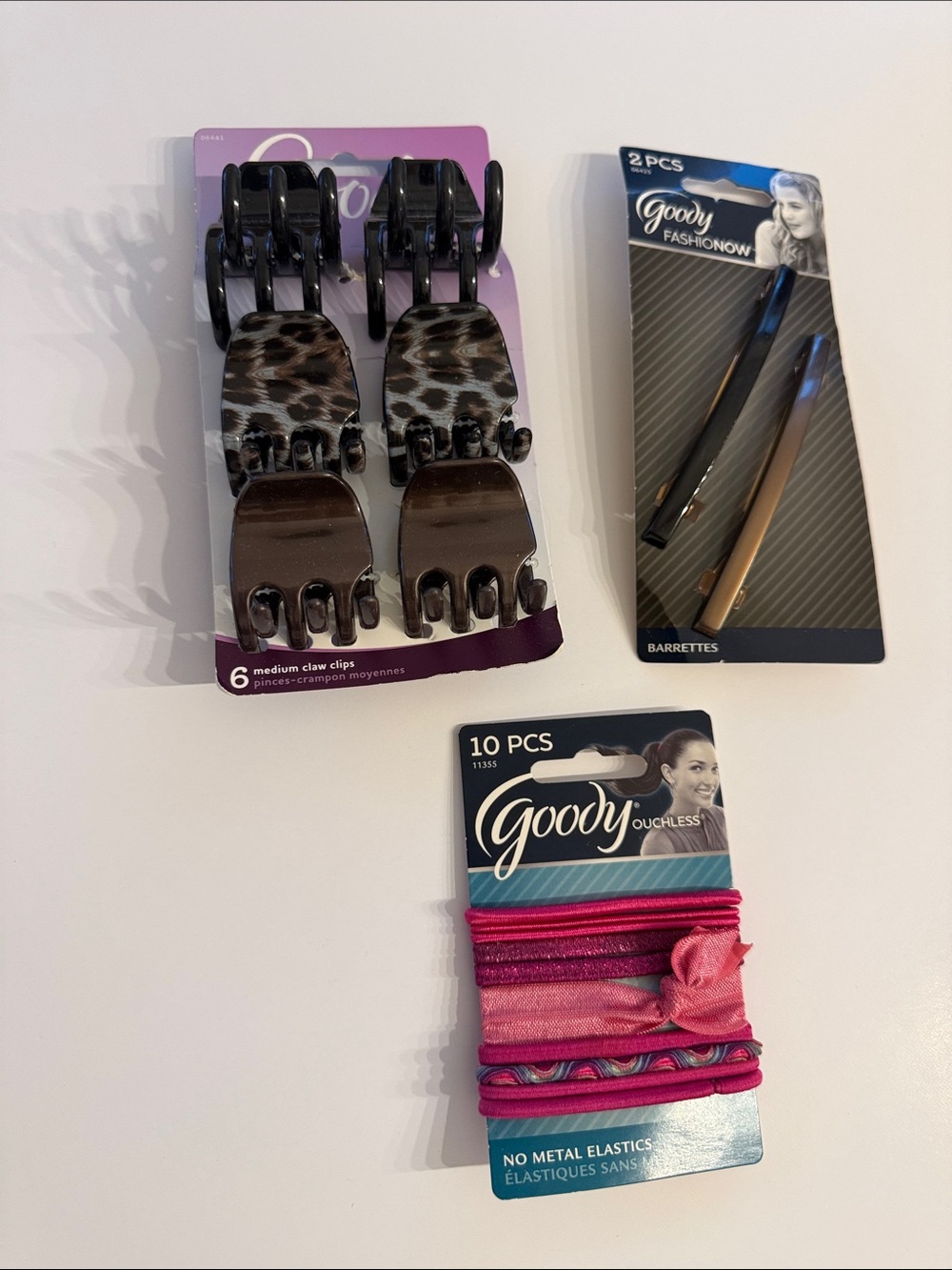 Goody Pink & Brown Hair Accessory Set - Elastics, Claw Clips & Barrettes